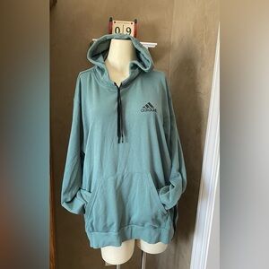 Adidas Unisex Hoodie Greenish Cotton Blend Hoody Outdoor SWEATERSHIRT Medium